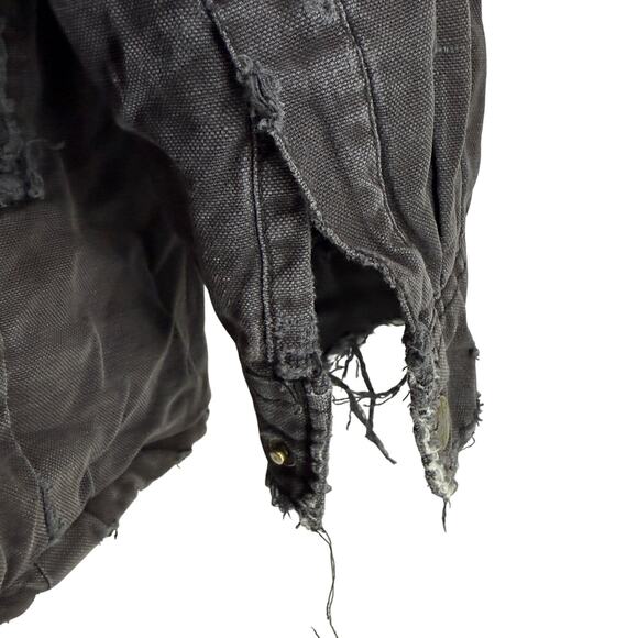 Vintage Dickies Coat Hoodie Men Large Denim Cotton Black Full Zip Snap Closure - Picture 6 of 10